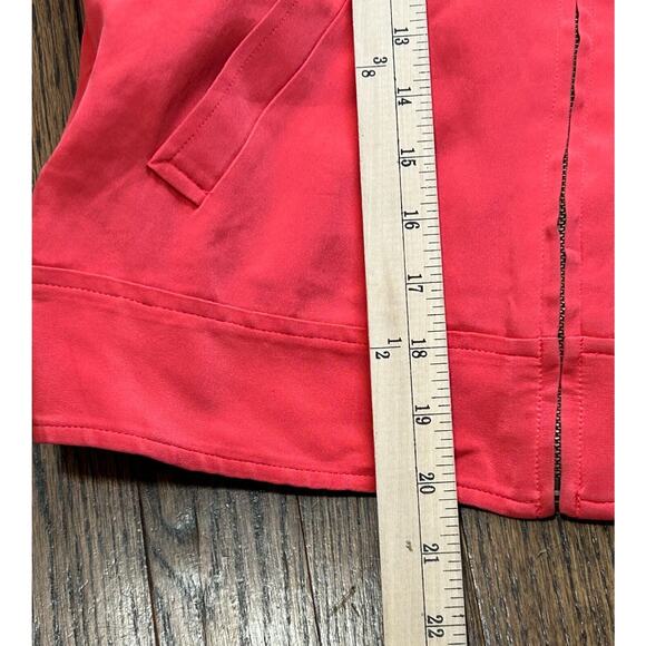 Lauren Ralph Lauren Harrington Jacket Women‎ Size 6 Red Orange Silk Long Sleeve - Picture 3 of 8